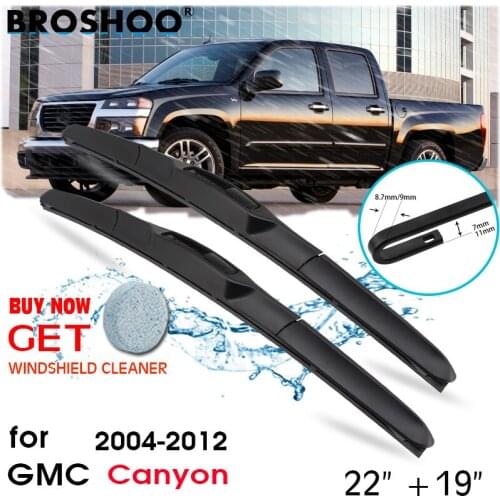 Car Wiper Blade Front Window Windscreen Windshield Wipers Blades U Hook Arm Auto Accessories For GMC Canyon 22"+19" 2004-2012
