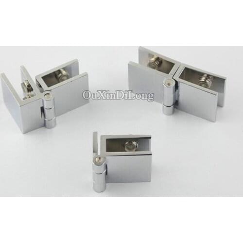 Brand New 2PCS Pure Brass Glass Cabinet Hinges Display Wine Cabinet Glass Clamps Hinges No Drilling for 5-8mm Glass