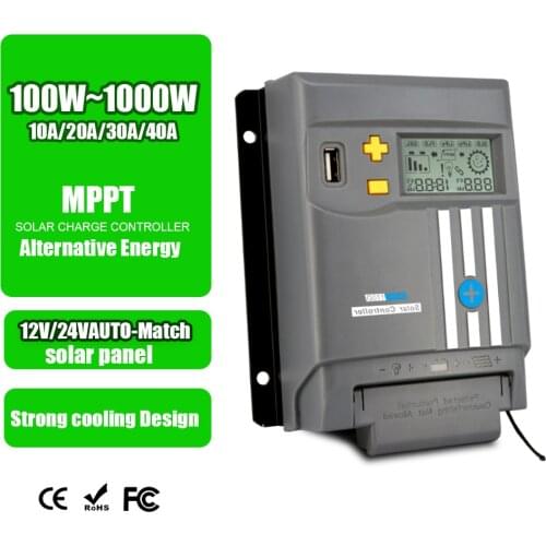 10A 20A 30A 40A MPPT Solar Charge Controller Solar Panel MPPT LCD Display With WIFI 12V/24V Auto Battery Regulator Dual USB