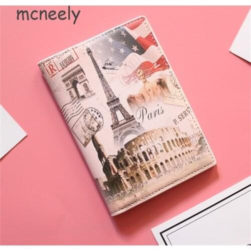 England Styles La Tour Eiffel Passport Holder Leather Passport Cover Passport Package Travel Card Holder Bag 14*10cm Top Quality
