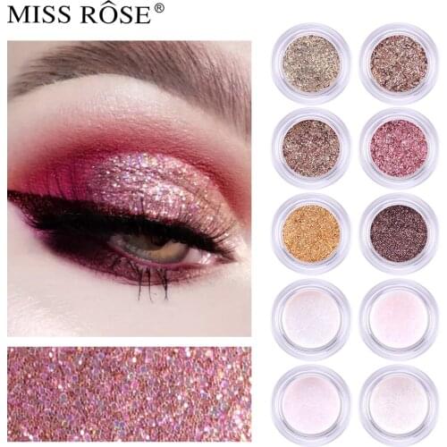Miss Rose Colored Eye Shadow With Glitter / Highlighter Powder / Facial Makeup