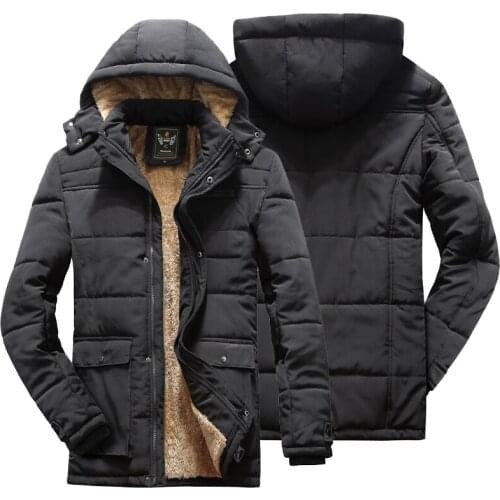 Men 2021 Winter New Classic Warm Fleece Detachable Hat Parkas Jacket Coat Men Autumn Outwear Outfits Pockets Parka Jackets Men