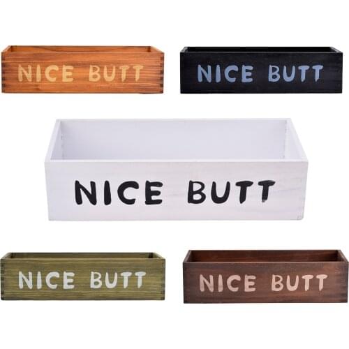 Wholesale 38*16*10cm Bathroom Decor Box Toilet Paper Holder Basket Rustic Wood Box Living Room Flower Holder Home Decoration