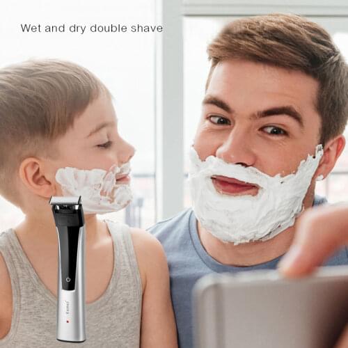 Kemei New Shelf Rechargeable Hair Clipper Double-sided Blade Barber Haircut Cutter Mower Cutting Machine Razor Trimmer for Men