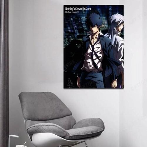 Psycho Pass Poster Anime Promo Japanese Shinya Kougami Police Fight Wall HD Print Home Decor For boy room