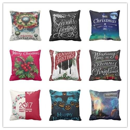 Happy Halloween Merry Christmas High Quality Beauty 5 size Vintage Sofa Bed Home Decor Pillow Case Cushion Cover