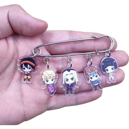 Cute Acrylic Anime Cartoon Jojo 'S Bizarre Adventure Brooch Badge Classic Women Unique Girl Student Pupil Birthday Gift