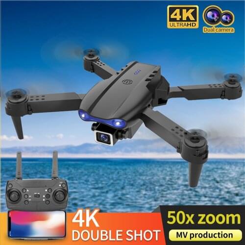 2021 New RC Drone 4K Wide-Angle Dual Camera wifi fpv Height Keeping Drone Folding mini drone Aircraft Remote Control quadcopter