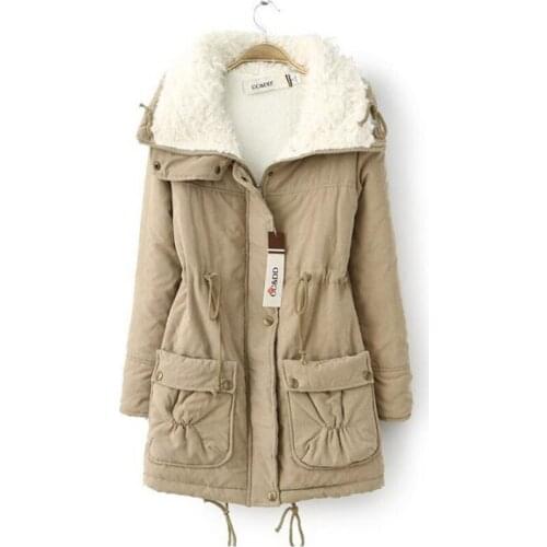 Thick Winter Jacket Women Warm Winter Coat Casual Slim Cotton Padded Ladies Parka Tunic Long Parka Outerwear Manteau G82110