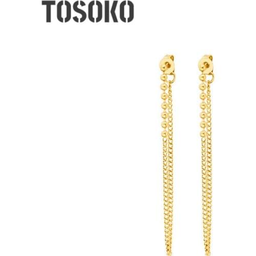 Женские золотые серьги TOSOKO China At AliExpress