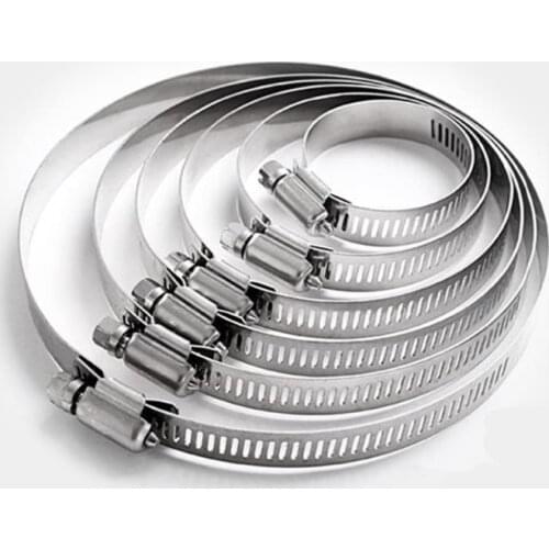 Stainless Steel Drive Hose Clamp Tri Clamp Adjustable Fuel Line Pipe Worm Gear Clip Clamp Tube Fasterner 8-12mm Spring Clip