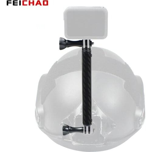 Carbon Fiber Rod Helmet Extension Arm w Screw Tripod Adapter for GoPro 9 8 7 5 Xiaoyi Insta360 One R Lengthen Selfie Hand Grip