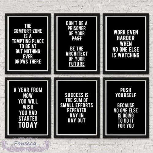 Inspirational Quotes Poster Modern Office Study Room Decoration Entrepreneurs Letter Canvas Painting Wall Art Pictures