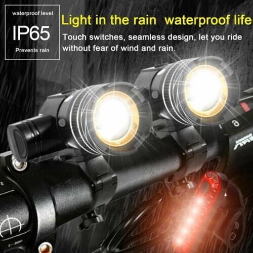 Bicycle USB Light Waterproof T6 LED Mountain Bike Front and Rear Tail Light Rechargeable Headlight Cycling Safety Flashlight