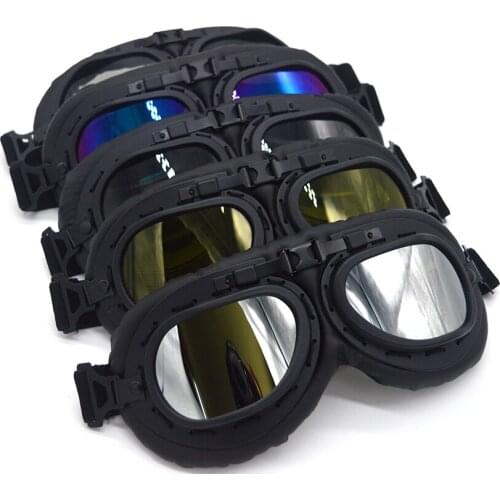5 Color GOGGLES Glasses With LENS WWII RAF VINTAGE PILOT For MOTORCYCLE BIKER CRUISER HELMET For Harley