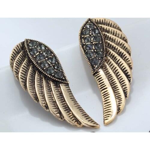 YaYi Jewelry Fashion BOHO Gray Glass Crystal Rhinestone Dangle Women Ancient Gold Color Wear Ear Band Long Tassel Earrings