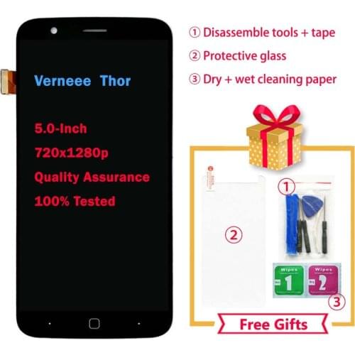 5.0" For Vernee Thor LCD Display And Touch Screen Panel 100% Tested High Quality Repair Parts + Tools + Protective Film + Tape