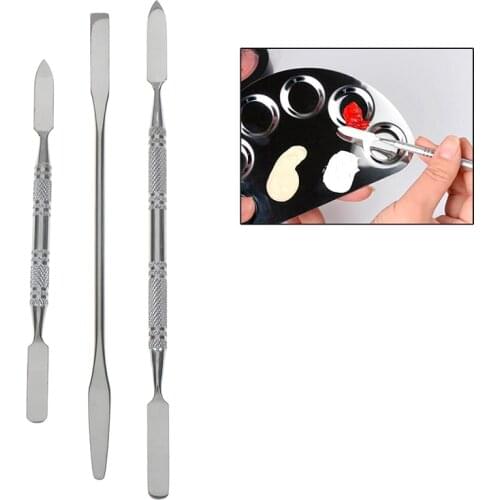 1pcs Stainless Steel Makeup Tool Mixing Spatula Manicure Dental Rod Nail Spatula Make Up Stick