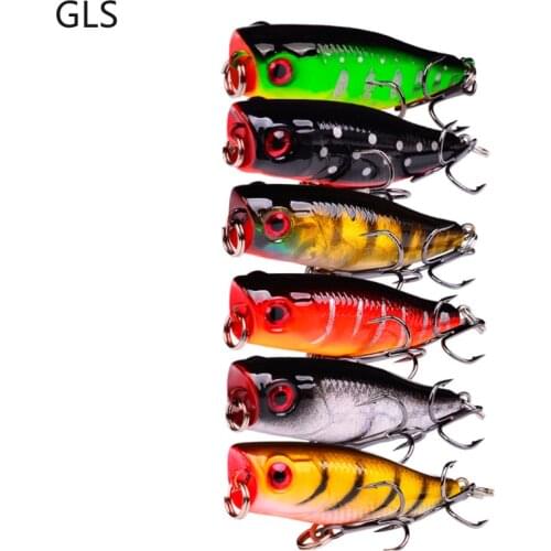 GLS 2021 New 1Pcs Quality Top Water 4.5cm/3.5g Plopper Fishing Lure Wobblers Rotating Hard Bait Fishing Tackle