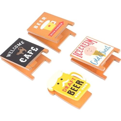 1pc Vintage Coffee Beer Wooden Memo Holder Clip Photo Card Stand Practical Folder Clip Decorative Clip Kawaii Stationery