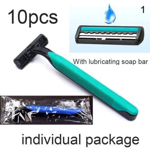10 PCS Stainless Steel Blade Razor Bathrooms Disposable Safety Shaving Handle Razor for Man Face Care Shaving