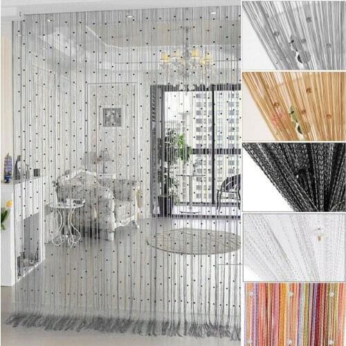 100*200cm Window Curtain Crystal Acrylic Beaded String partition Door Curtain Beads Room Divider Fringe Window Panel Drapes 2021