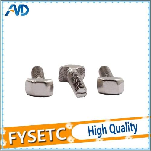 100pcs M5X10/12/16/20/25 T Hammer Head Bolt Screws Nickel Plated for 2020 Series Slot 6 Aluminum Profile Connector Accessories