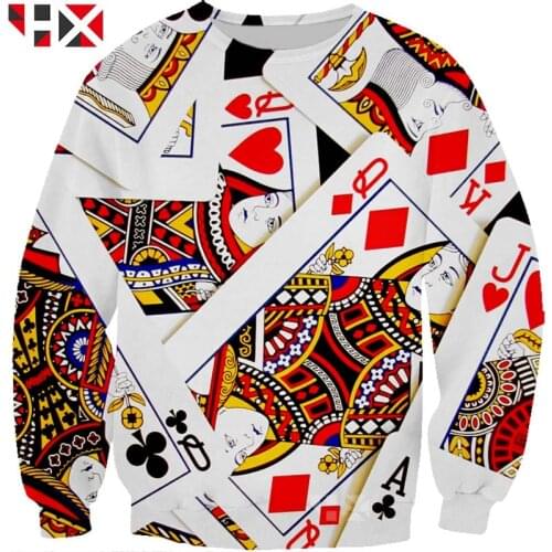 2021 Gambling Las Vegas Poker Playing Cards 3D Print Hoodie Sweatshirt Unisex Harajuku Style Cool Street Tops HX140