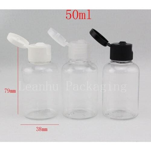 50ml transparent bottle flip butterfly lid bottle liquid medicine bottle ,50cc cosmetic lotion PET bottles container with cap