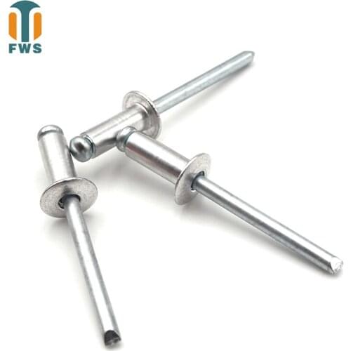 50 PCS M6 DIN EN ISO 15977 GB /T 12618.1 Aluminium Open End Blind Rivets With Protruding Head For Automobile
