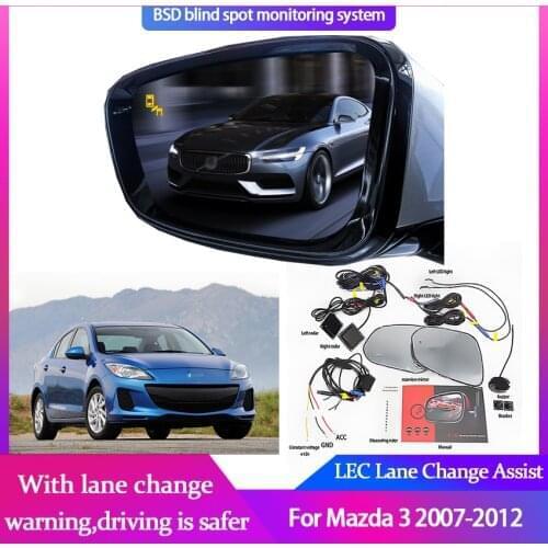 Car BSA BSD Blind Spot Radar Detection System Driving Warning Safety Radar Sensor Mirror LED Light Warning For Mazda 3 2007-2012