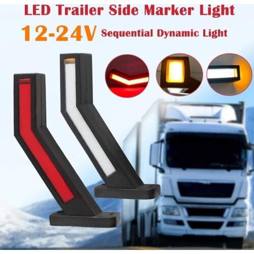 2PCS Trailer LED Side Marker Lighting Outline Marker Truck Light Van LED Lights Trailer Side Marker Light For Trailer 12-24V