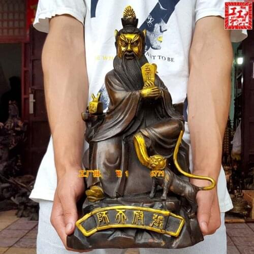 35CM large Taoist master ZHANG TIANSHI HOME family house Exorcise evil spirits Patron saint protection FENG SHUI BRONZE statue