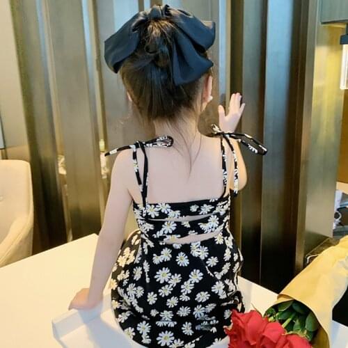 Childrens Suspender Dress For Girls Daisy Korean Princess Dress 2021 Summer New Beautiful Back Design Dresses Baby Girl Clothes