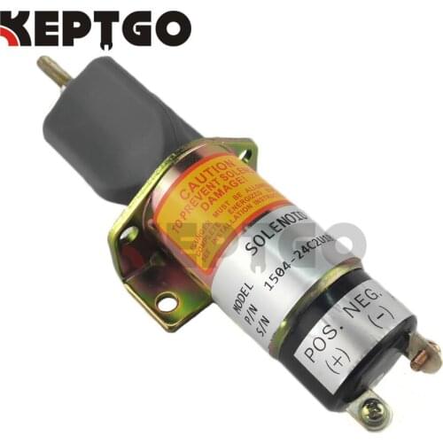 Stop Stop Solenoid 1504-24C2U1B1S1 1500-2057 Fuel Shutoff Solenoid for Kubota DF-750 24V 2 Terminals