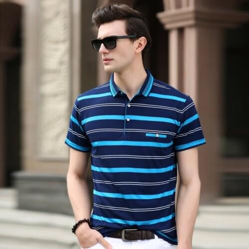 Faoums Designer 2021 Summer New Mens Classic Striped POLO Shirt Business Smart Casual Short Sleeve Tops Male Clothing 608