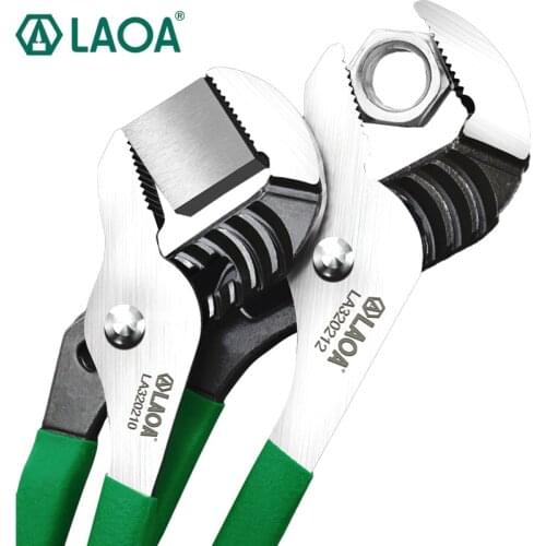 LAOA CR-V Locking Pliers Pipe Wrench 8inch/10inch/12inch/16 inch Water Pump Pliers Grip Household Hand Tools