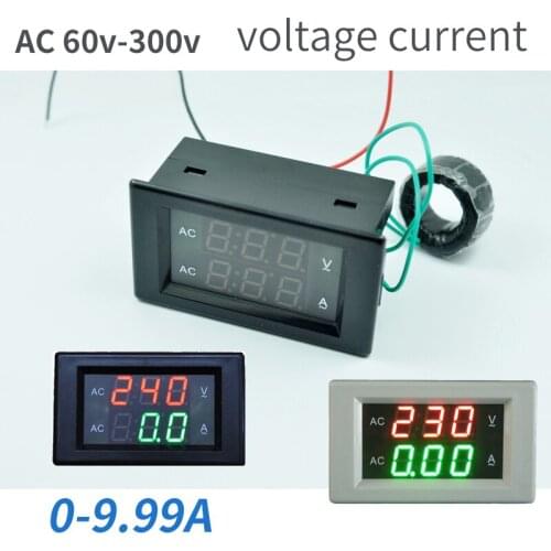AC80-300V AC 0-9.99A Led Volt Amp Meter Voltage Meter Current Meter Ampere Panel Tester Meter Digital Voltmeter Ammeter