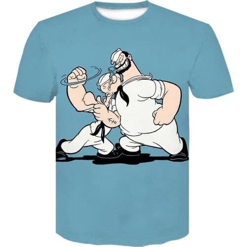 Classical harajuku T shirt anime popeye 3D Printed t shirt men women Fashion tshirt hip hop streetwear T-shirt casual Top Tees