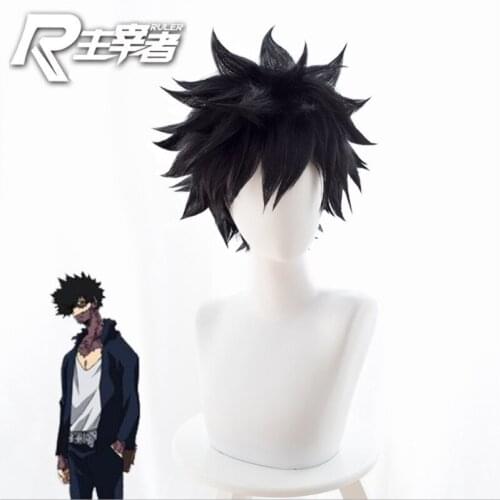 Cosplay My Hero Academia Dabi Wig Costume Boku no Hero Academia Short Black Synthetic Hair Halloween Party Wigs