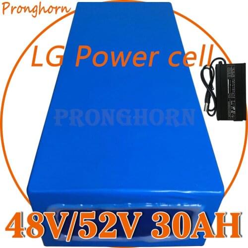 Free Tax 48V 52V 13Ah 14Ah 16Ah 17Ah 20Ah 22Ah 25Ah 30Ah Electric Bicycle LG Lithium Battery for 48V 1000W 2000W Motor + Charger