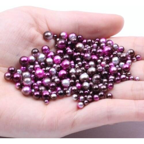Small Pack 4mm 1000pcs RainBow Color No Hole Round Pearls Imitation Pearls Dresses DIY Jewelry Nail Art Decorations
