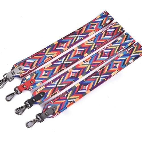 Fashion Luxury Colorful Strap Wild Female Personality Flower Rivet Shoulder Strap Accessories O Bag Handles Obag