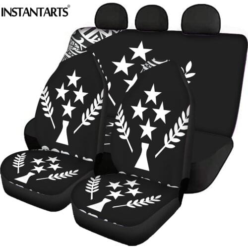 INSTANTARTS Fashion Car Seat Cover Kosrae Flag Polynesian Printed Easy Clean Front and Back Vehicle Seat Covers Seat Protector