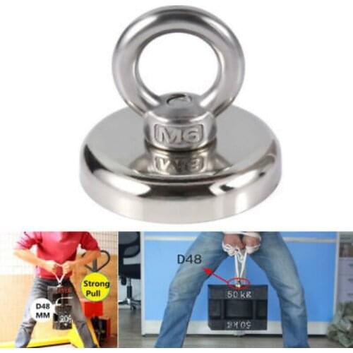 25/32/36/48/60mm Strong Salvage Magnet Pot fishing magnets deep sea salvage fishing hook Neodymium magnet hunter holder