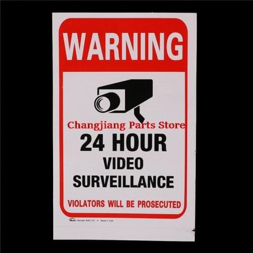 1/2/4/5/8/10Pcs/lot Wall Sticker 24H Video Camera System Warning Sign Wall Decal Surveillance Monitor Decal Public Area Security
