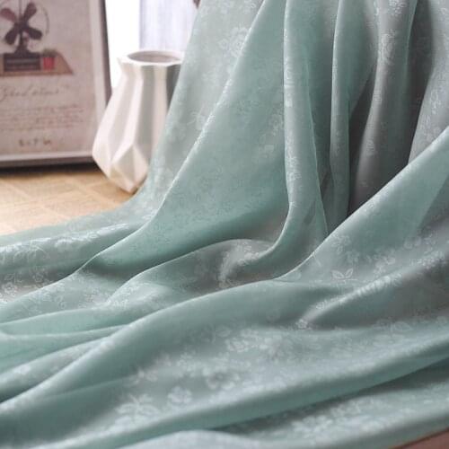 Retro Small Floral Jacquard Embossed Yarn Light Satin Semi-permeable Fabric For Dress Apparel Fabric