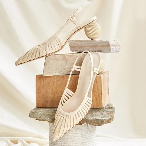 2020 New Strange Heel Women Pumps Pointed Toe Slingback High Heels Hollow Out Ladies Summer Gladiator Sandals Sexy Shoes Woman