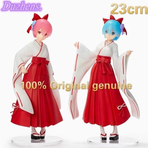 Original Japanes Anime Re:Zero kara Hajimeru Isekai Seikatsu REM RAM 23cm PVC Action Figure Anime Figure Model Toys Doll Gift