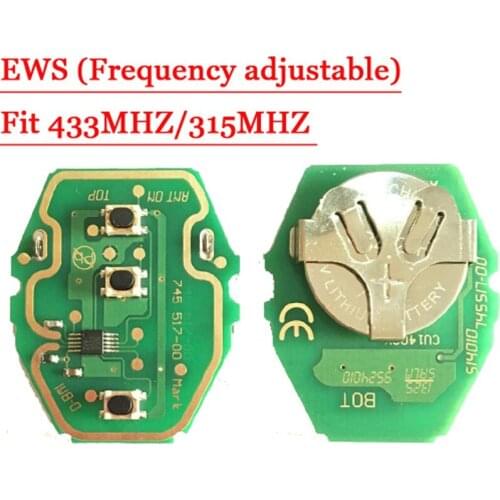 10pcs 3 Buttons Remote Control Circuit Board for BMW EWS System 1995-2005 315/433MHz For BMW EWS 1 3 5 7 Series